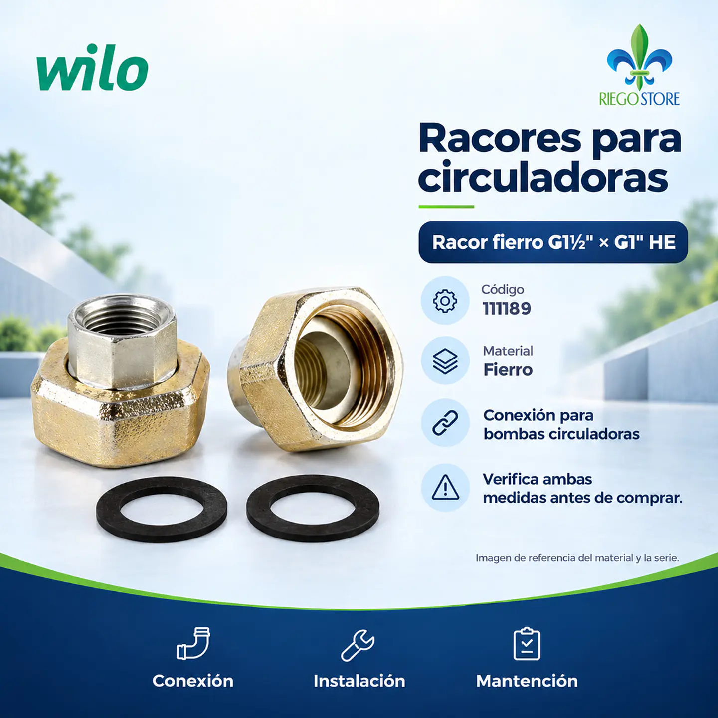 Racord Fierro G1½″ × G1″ HE - Wilo 1