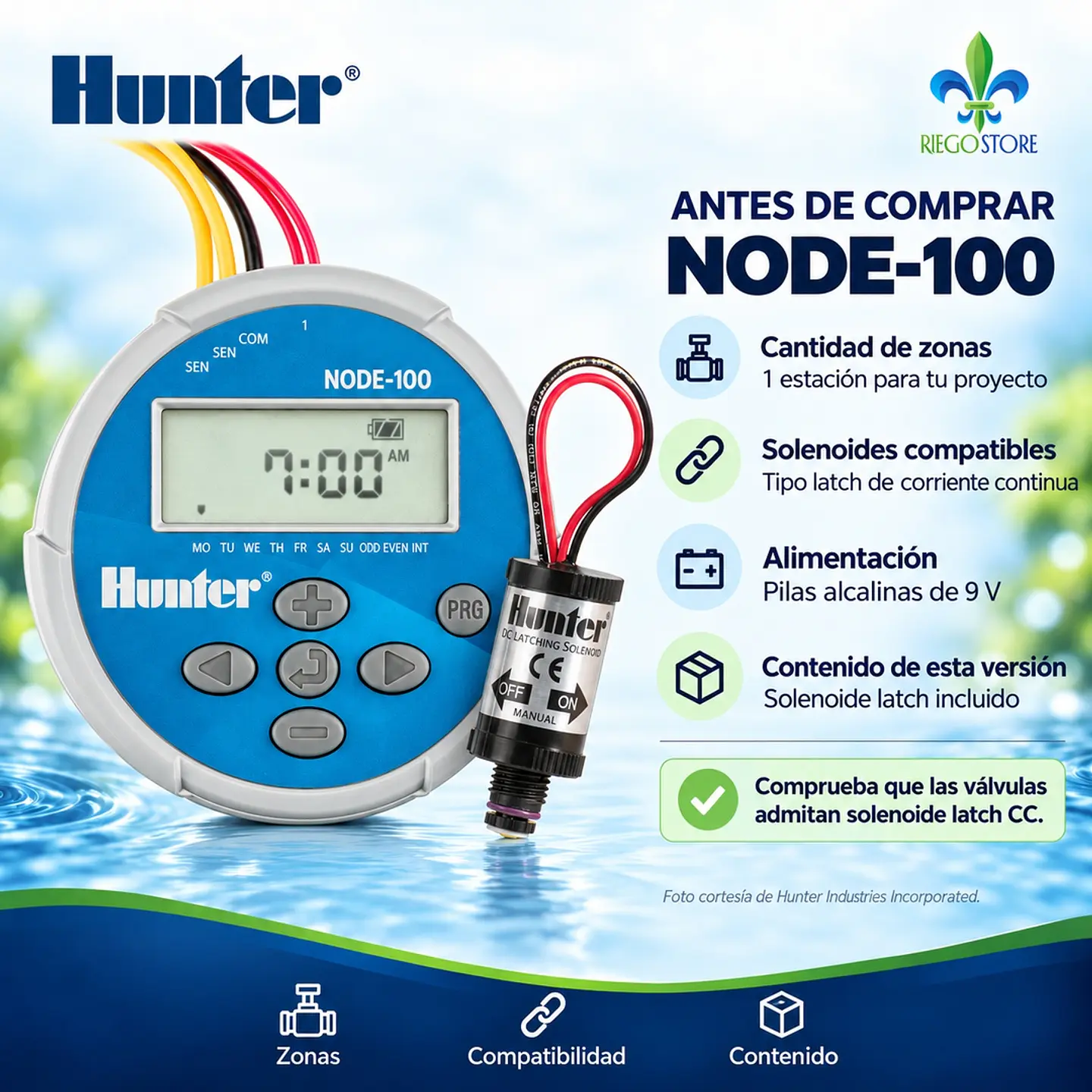 Programador Hunter NODE-100 1 Est. c/Solenoide 8