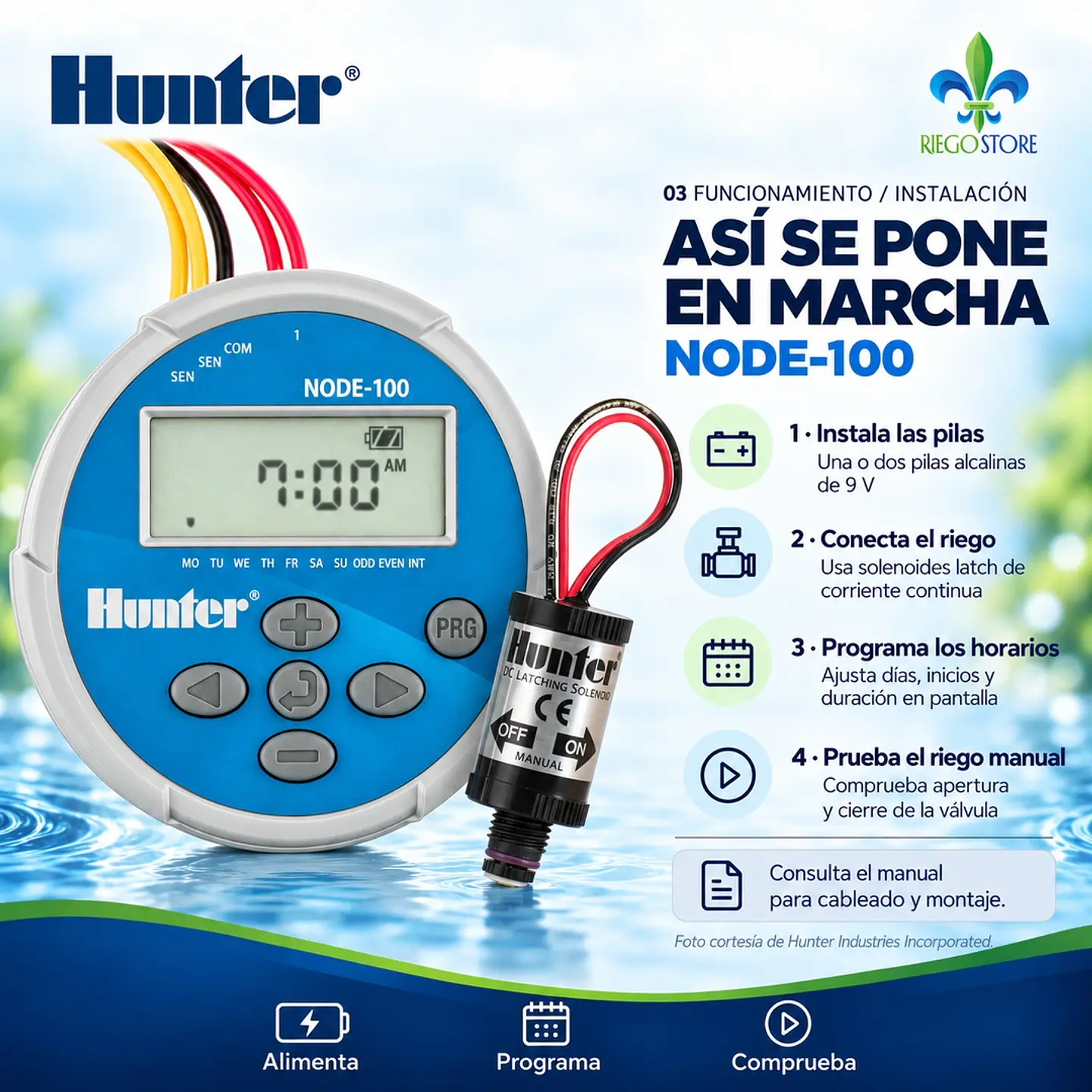 Programador Hunter NODE-100 1 Est. c/Solenoide 4