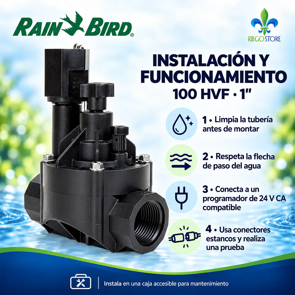 Válvula solenoide Rain Bird 100 HVF 1