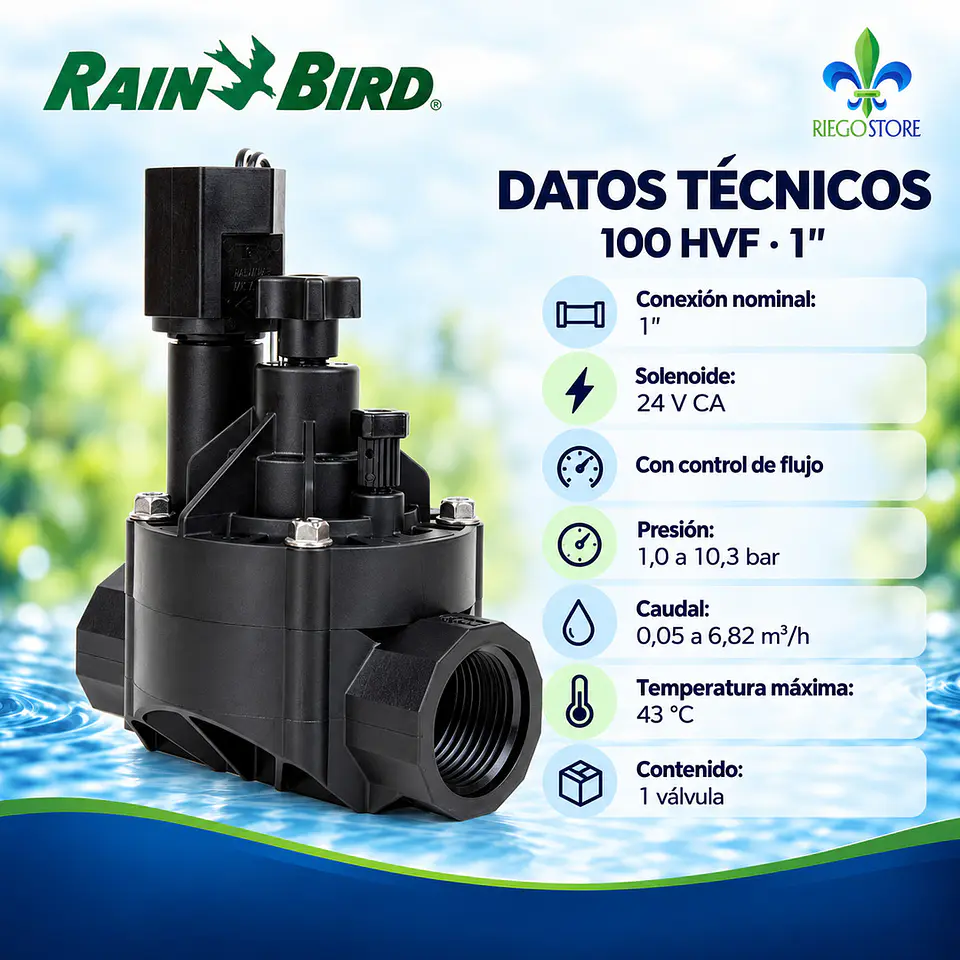 Válvula solenoide Rain Bird 100 HVF 1