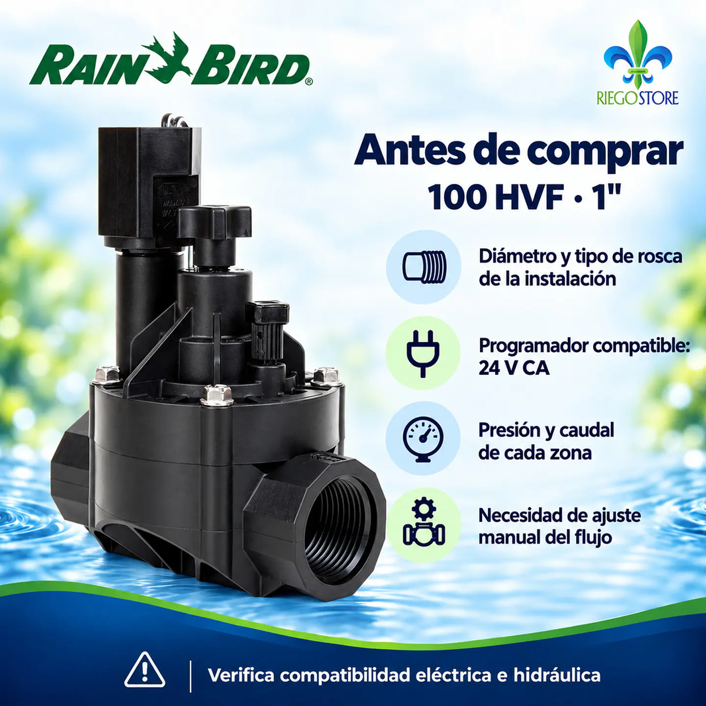 Válvula solenoide Rain Bird 100 HVF 1