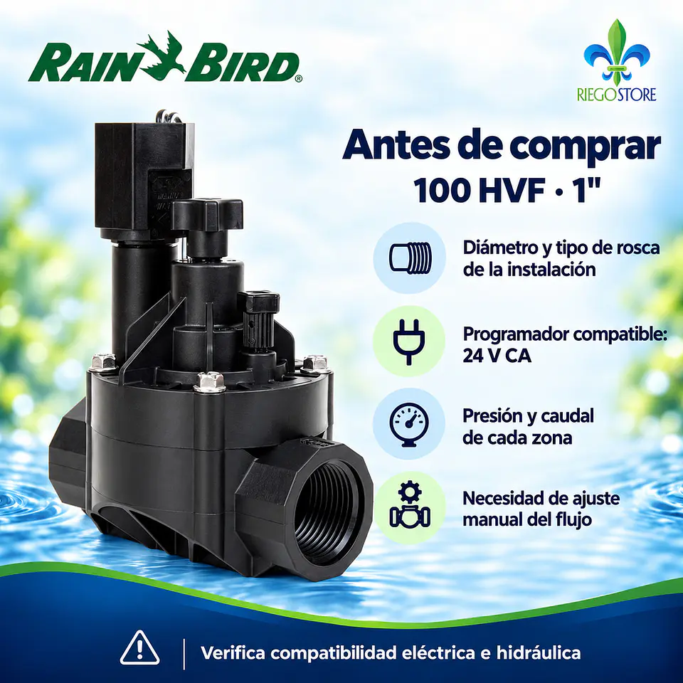 Válvula solenoide Rain Bird 100 HVF 1