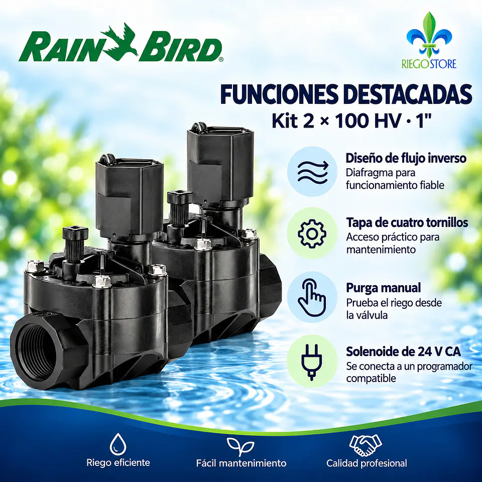 Kit 2 válvulas Rain Bird 100 HV 1