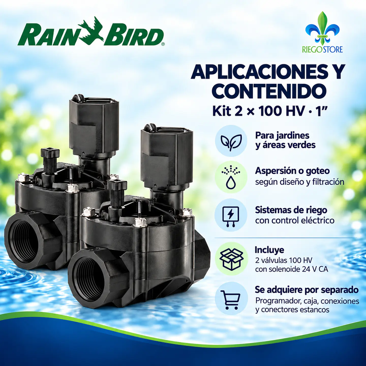 Kit 2 válvulas Rain Bird 100 HV 1