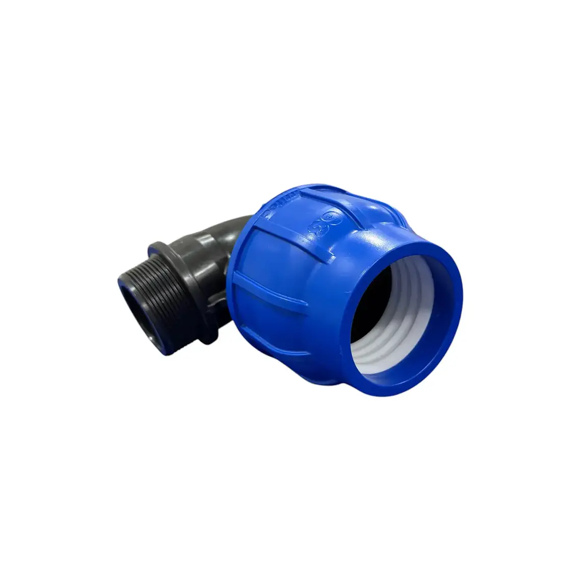 CODO 90° DE COMPRESIÓN HDPE HILO EXTERIOR 1