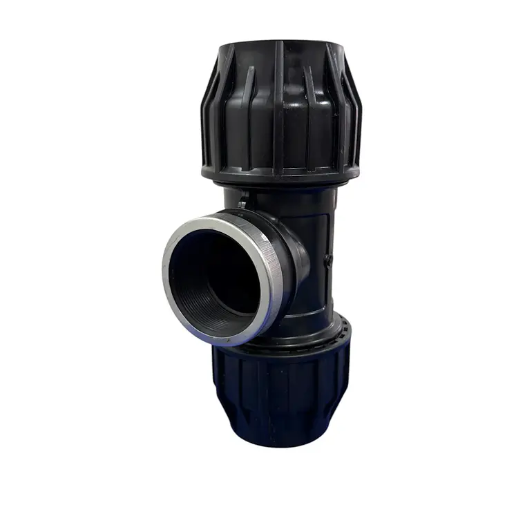 TEE DE COMPRESIÓN HDPE CON HILO INTERNO 1