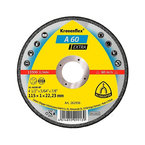 Disco Corte 4 1/2 Fe A60 Inox Kling