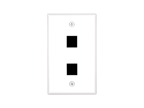 Face Plate 2P Keyston Vert Blanco