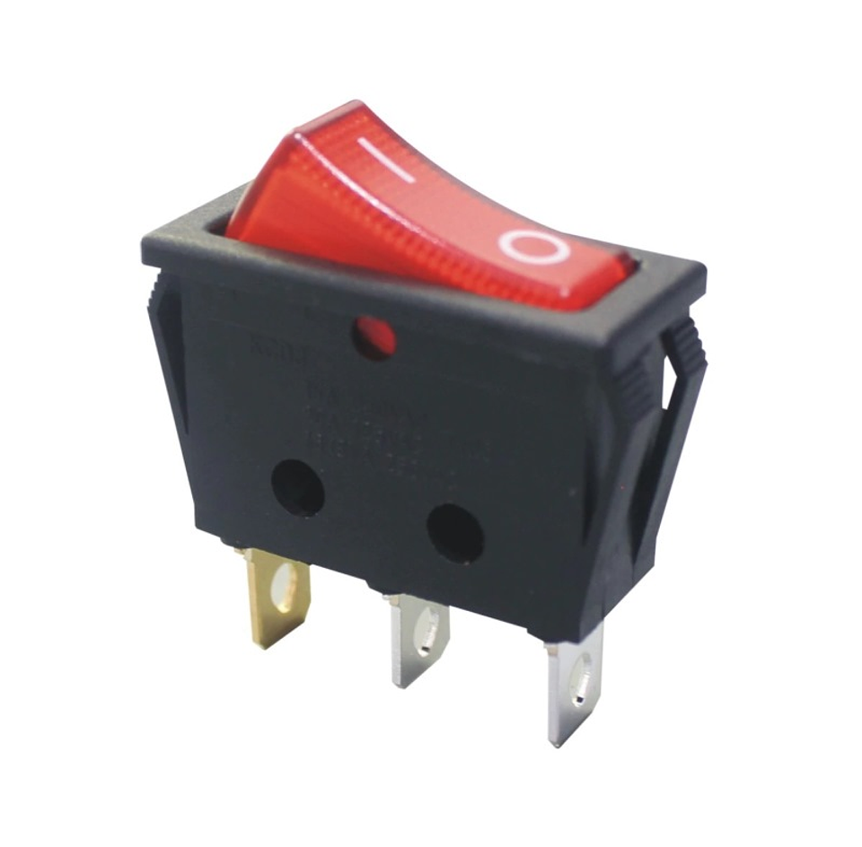 Boton Encendido Rojo Delgado 16A 1