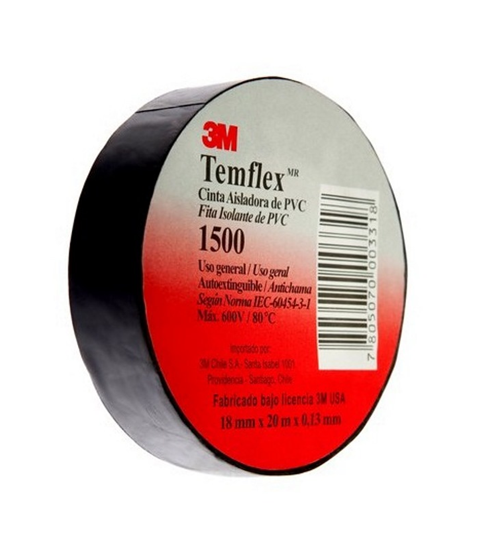 Huincha Aislante 3M 20M Negra 1