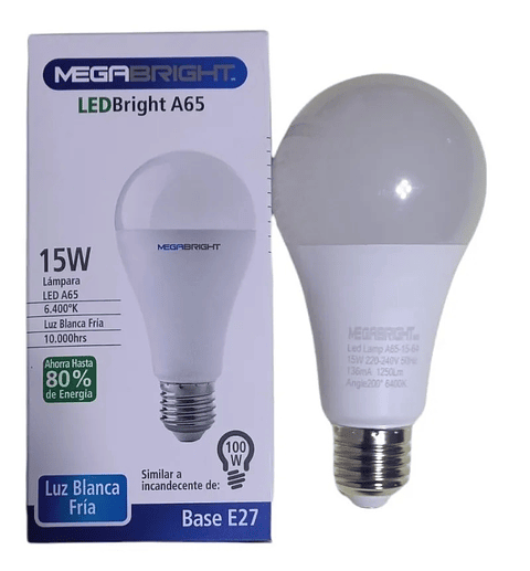 Ampolleta Led  15W 6400K E27 MEGABRIGHT