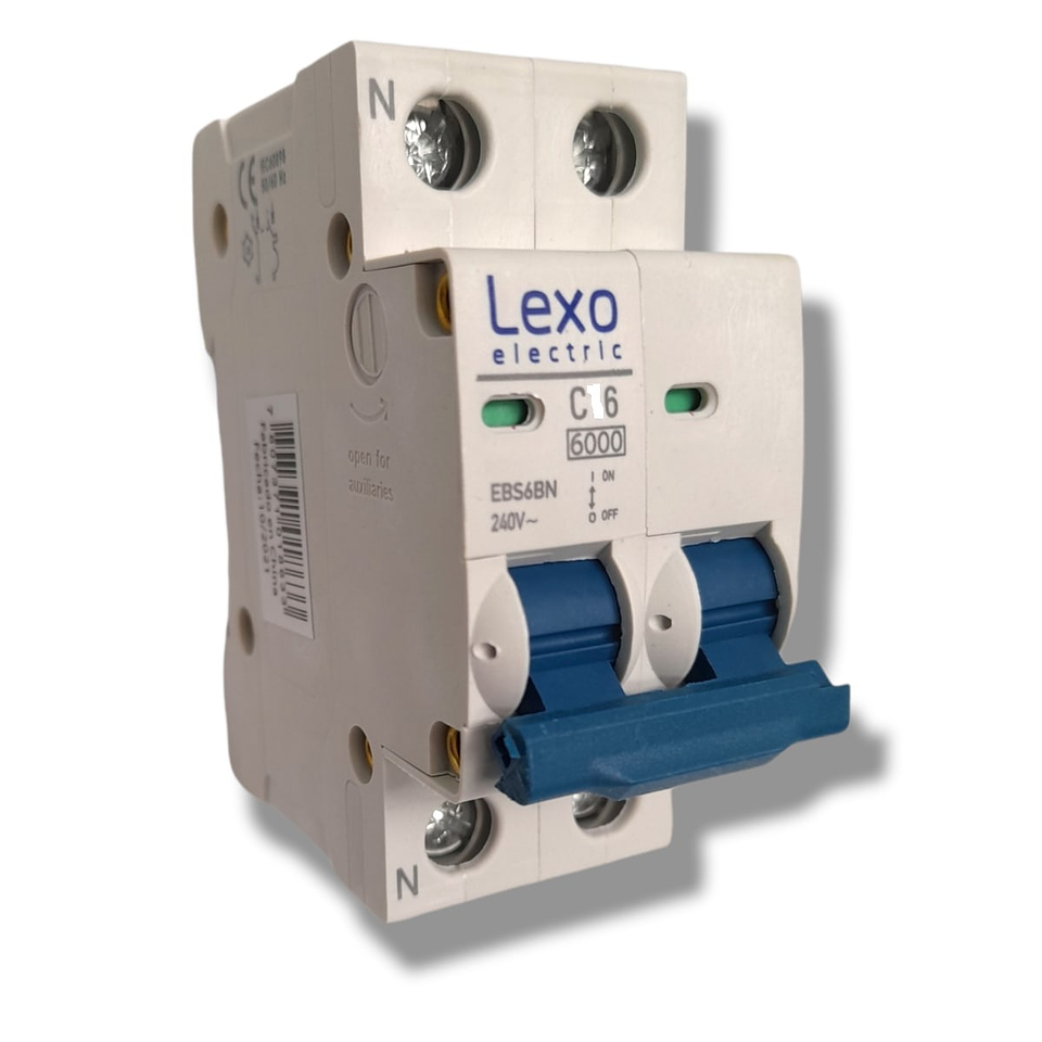 Interruptor Automatico Bif 2X6 Amp Din C 6K Lexo 1