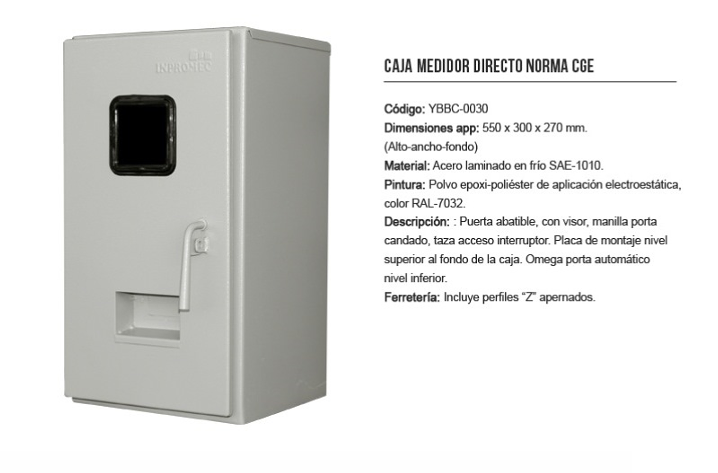 Caja Medidor 1 Visor C31 Sin/Ferreteria 1