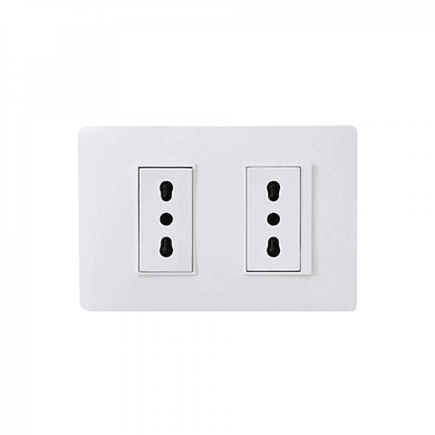 Enchufe Doble embutido 10/16A Luzica Bticino Pu1280