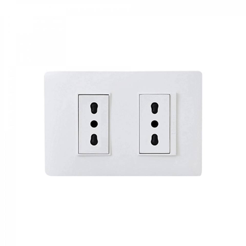 Enchufe Doble embutido 10/16A Luzica Bticino Pu1280 1