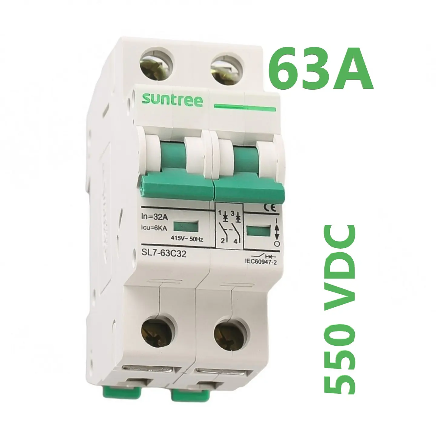 Dc Breaker 2x63A 550Vdc Suntree 1