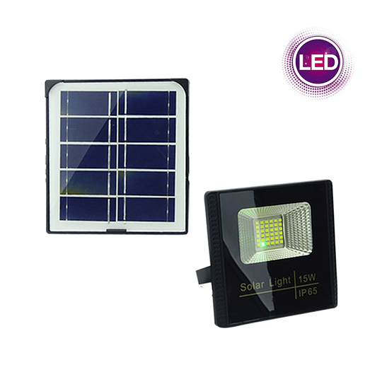 Proyector led solar 15w c/panel