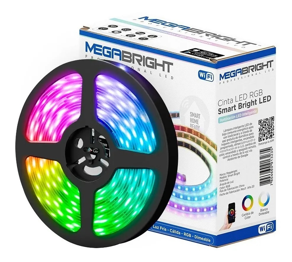 Cinta Led Smart 5Mt Rgb Megabright 24W 1
