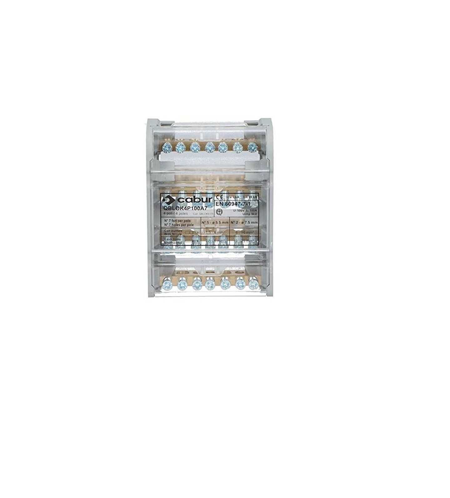 Repartidor Con Pantalla Tetrapolar 7 P 100A Cabur 1