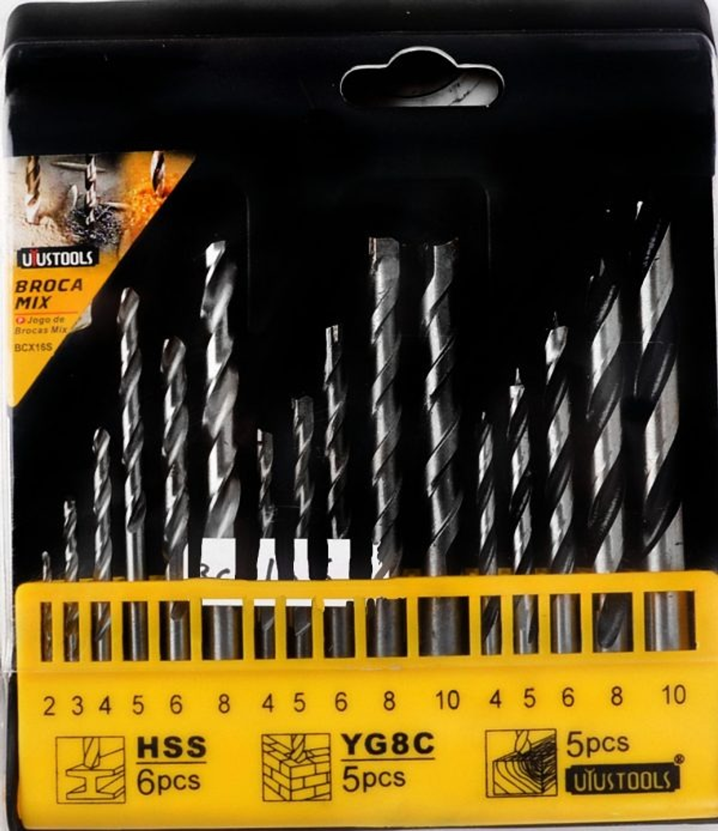 Broca Mix 16Pcs-Mm (Fie/Mad/Conc) Uyustools BCX16S 2