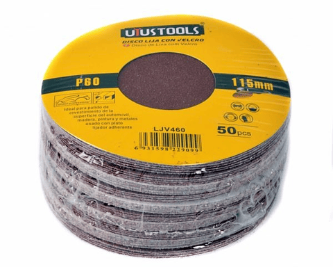 Disco Lija Con Velcro 50Un/Set 115Mm #60 Uyu LJV460