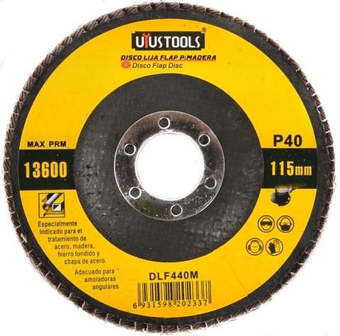 Disco Lija Flap P/Madera 115Mm #40 Uyu DLF440M