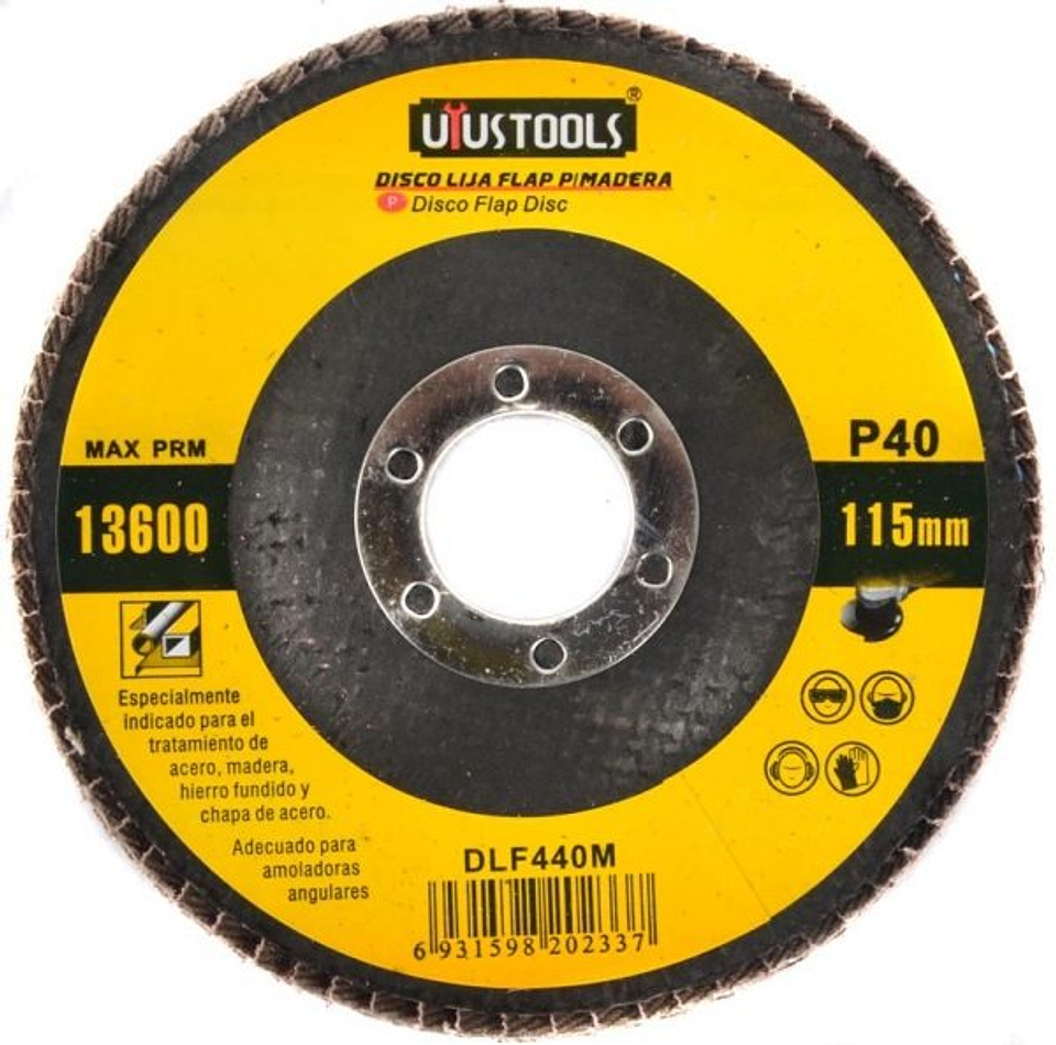 Disco Lija Flap P/Madera 115Mm #40 Uyu DLF440M 1