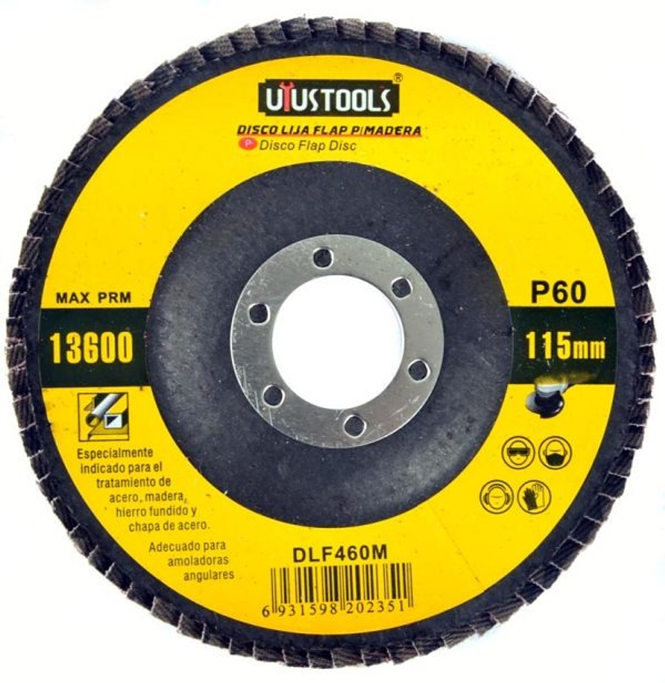 Disco Lija Flap P/Madera 115Mm #60 Uyu DLF460M 1