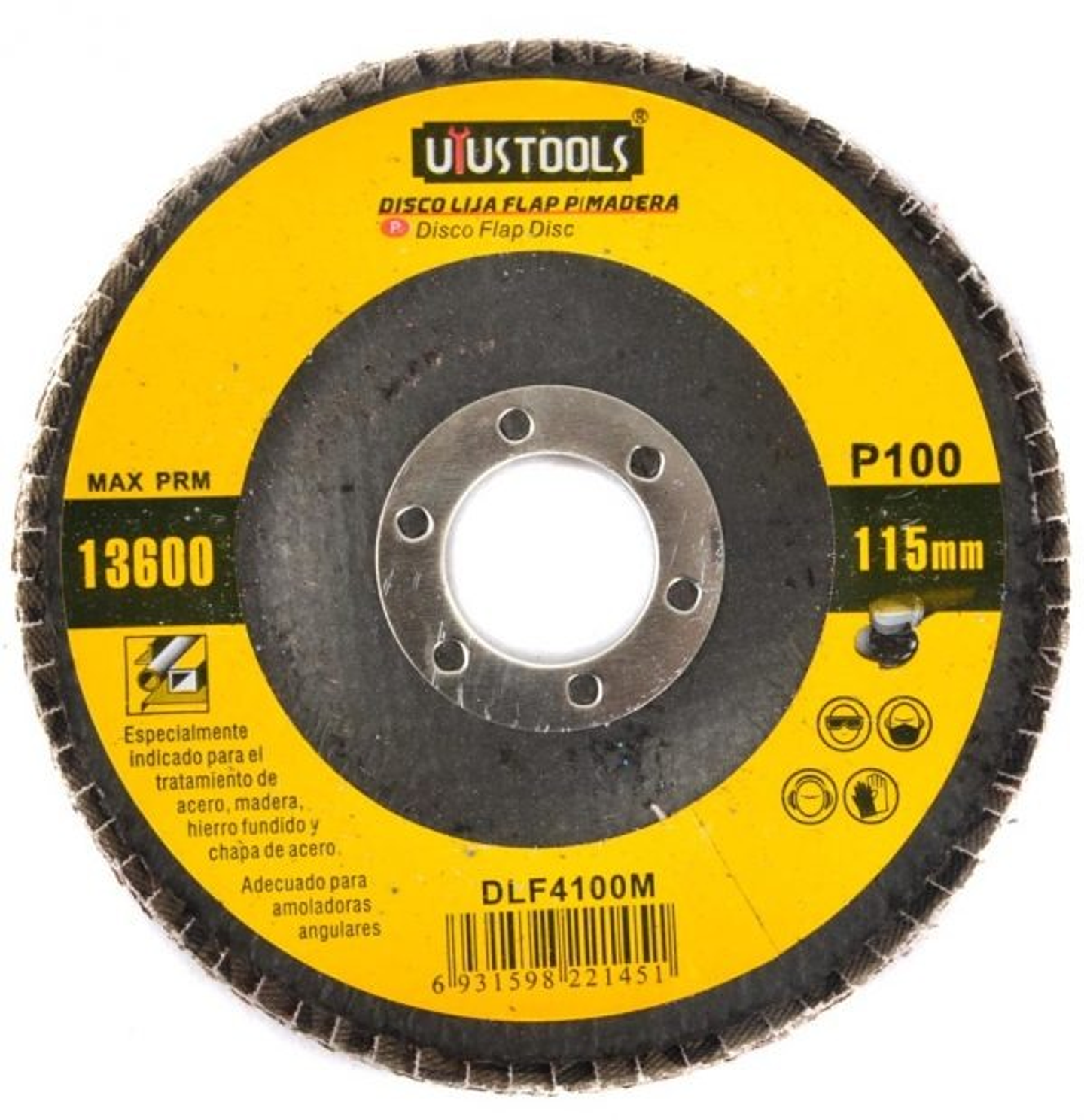 Disco Lija Flap P/Madera 115Mm #100 Uyu DLF4100M 1