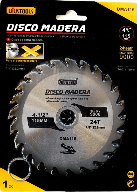 Disco Madera 115 X 24D 200Un/Caja DMA116