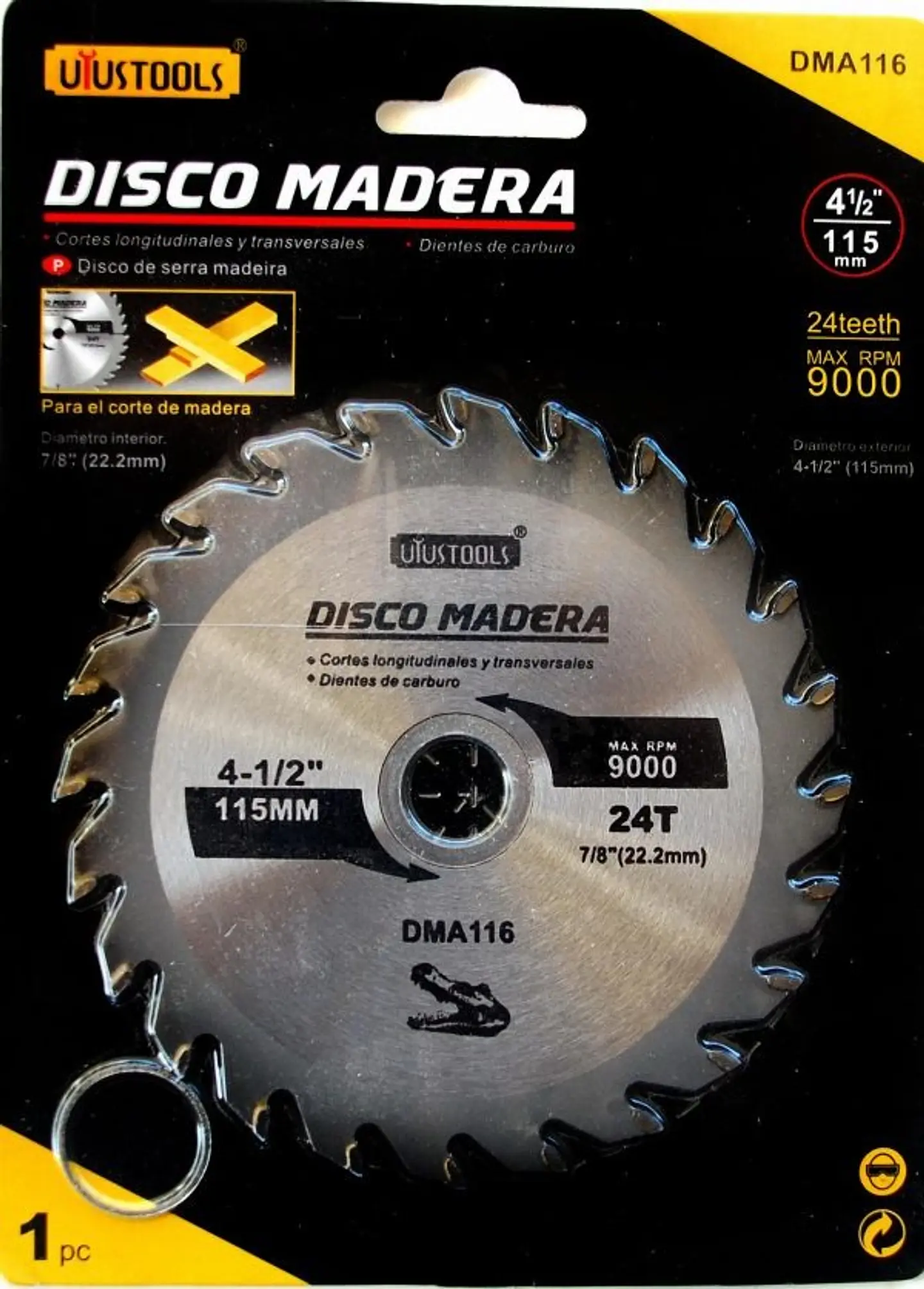 Disco Madera 115 X 24D 200Un/Caja DMA116 1