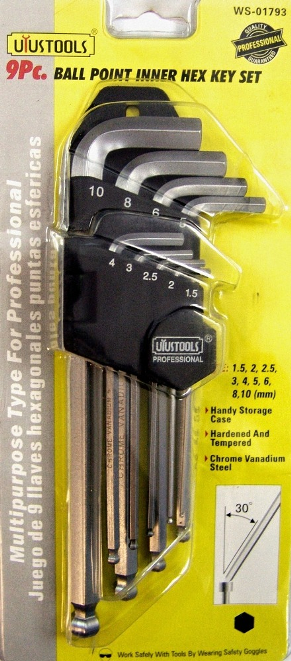 Juego 9 Pcs Llave Allen Deluxe Medio YAA902 1