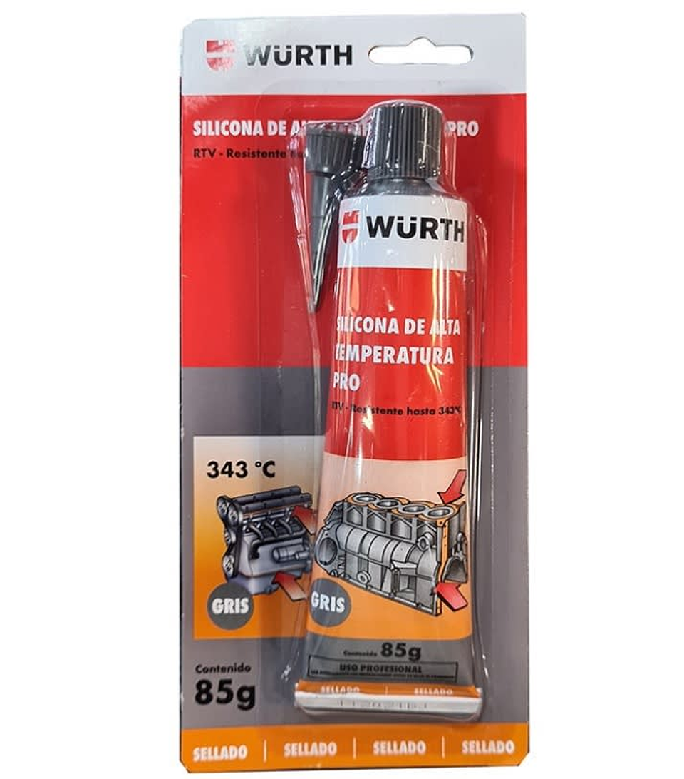 Silicona Neutra Gris Alta Temperatura 85Grs Wurth 1