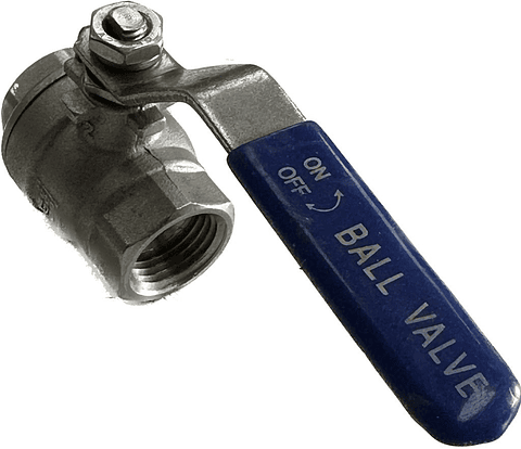 Valvula de Bola 1/2 " 2 Cuerpos Inoxidable
