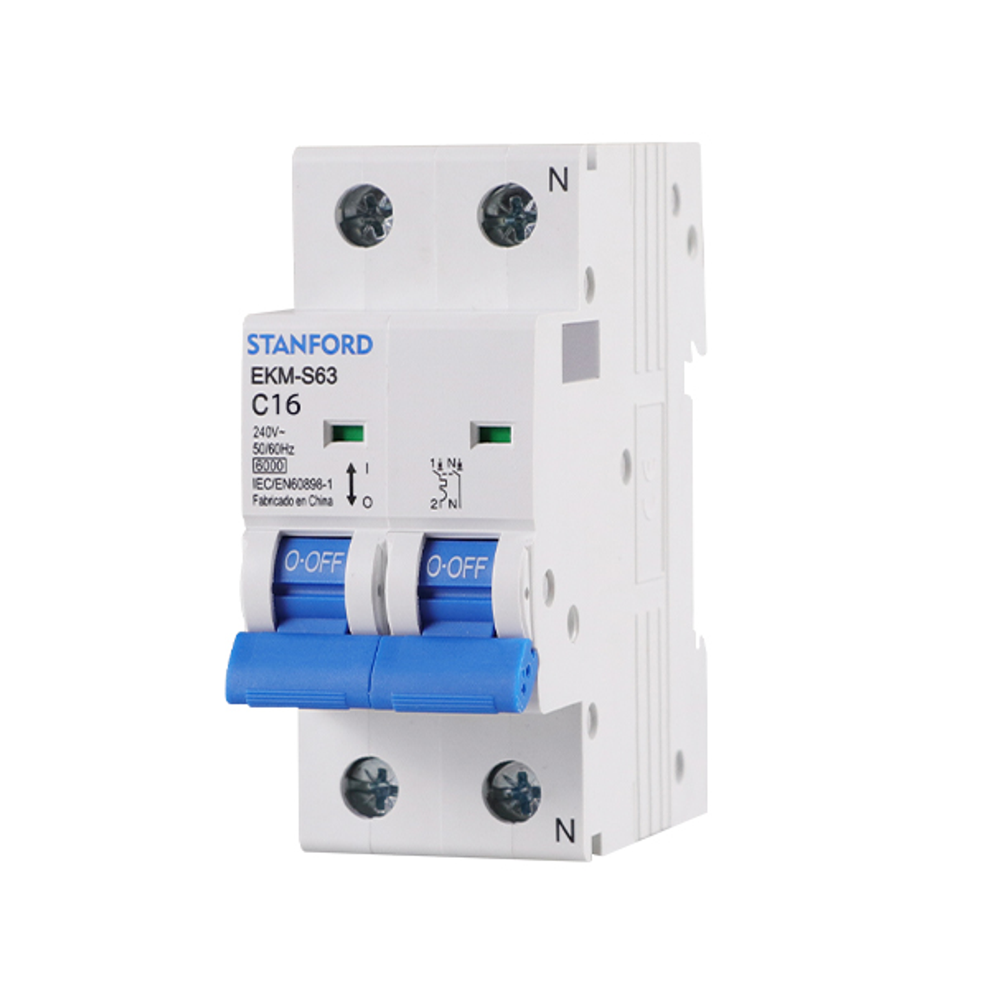 Int. Automatico Bif 2x16 Amp c 6k Din Stanford 1