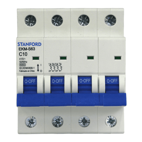 Int. Automatico 4x10 Amp c 6k Din Stanford