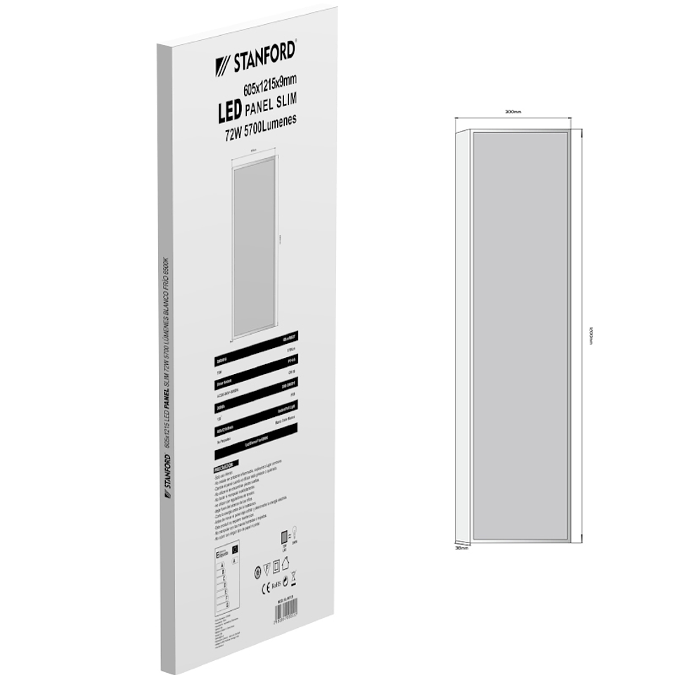 Panel Led s/p 48w 120x30 6500k Stanford armado 1
