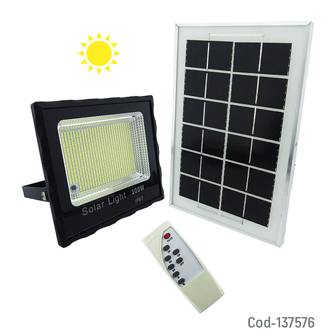 Foco Solar 100W 154 Led Con Panel Solar Y Control