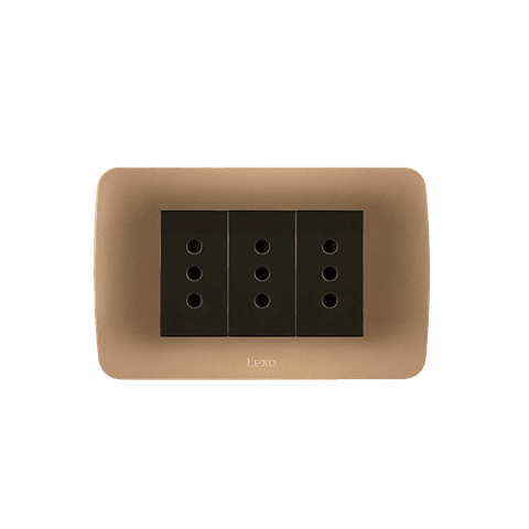 Enchufe Triple Emb Cafe Titanio Lexo