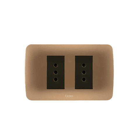 Enchufe Doble Emb Cafe Titanio Lexo