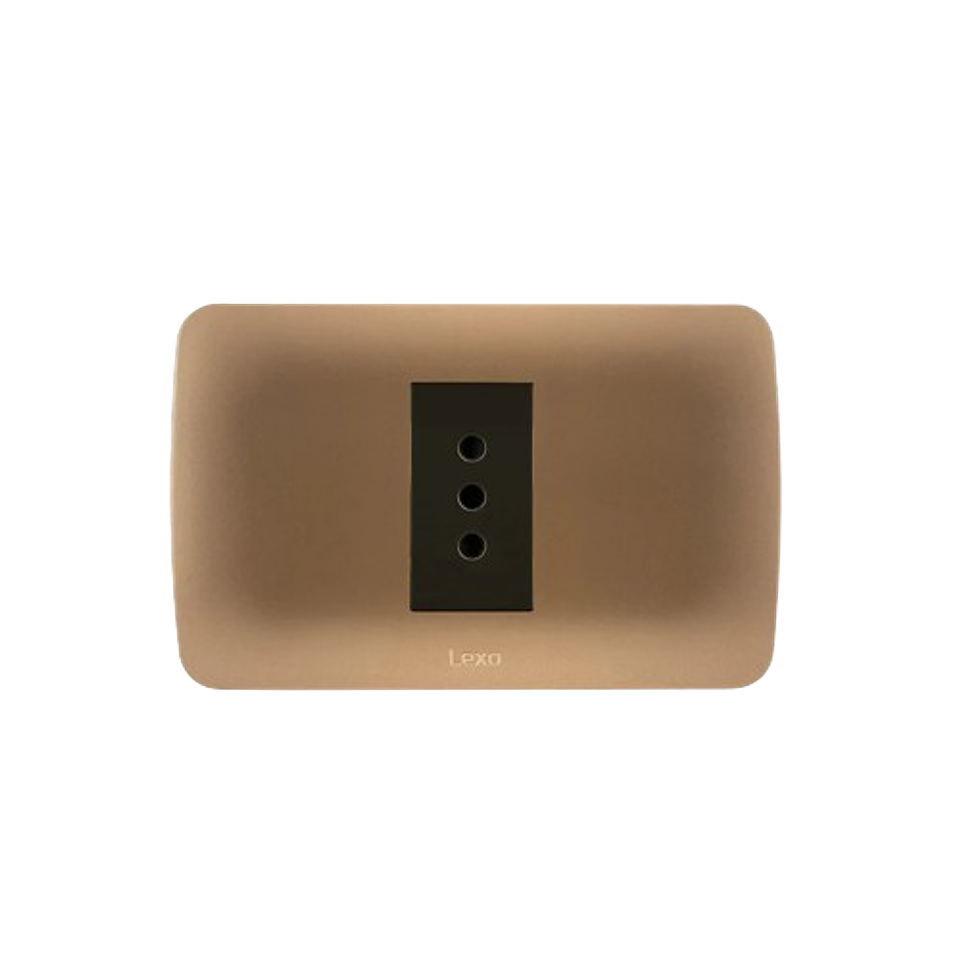 Enchufe Simple Emb 10A Cafe Titanio Lexo 1