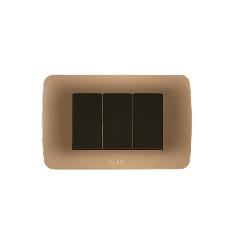 Interruptor Triple 9/32 Emb Cafe Titanio Lexo