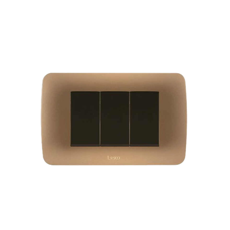 Interruptor Triple 9/32 Emb Cafe Titanio Lexo 1