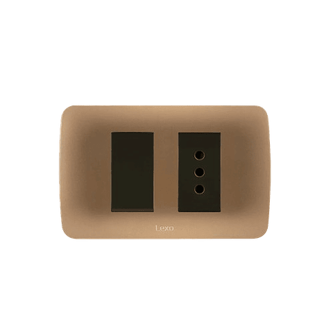 Interruptor 9/12 + Ench 10A Emb Cafe Titanio  Lexo