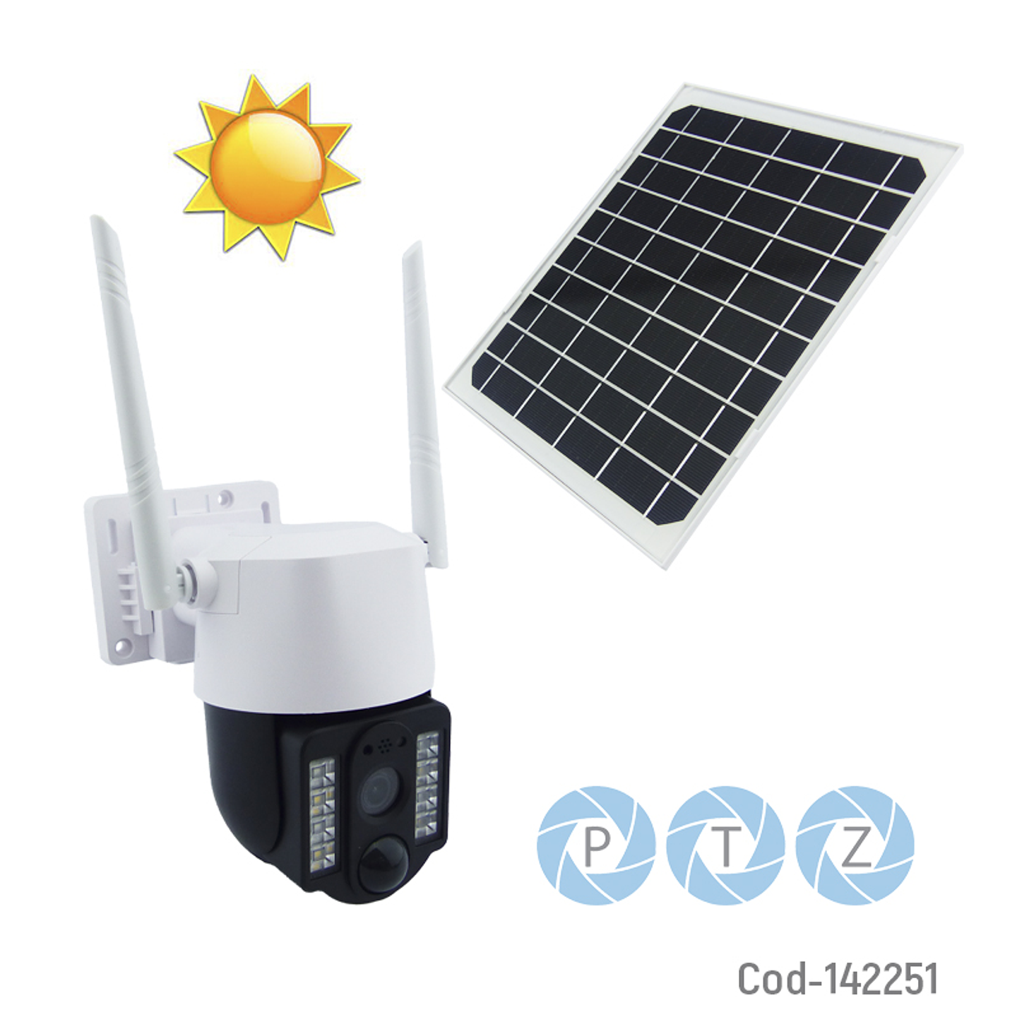 Camara Ext 8 Led Solar Wifi PTZ 1