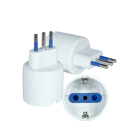 Adaptador  Blanco Schuko Tierra  10Amp