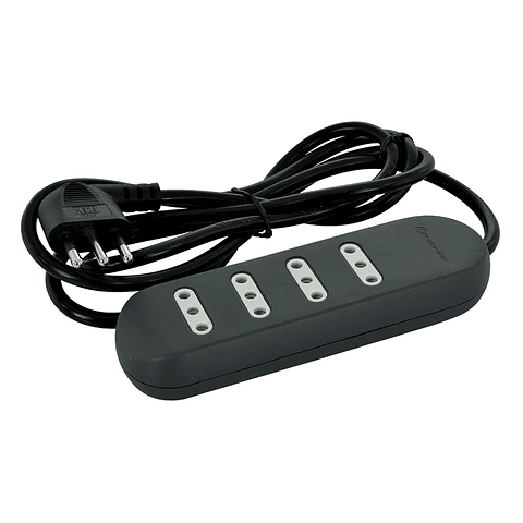 Alargador 4 Tomas 3mt Negro Lexo