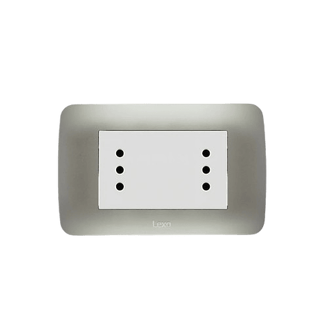 Enchufe Doble Puenteado Emb Blanco Plata Lexo