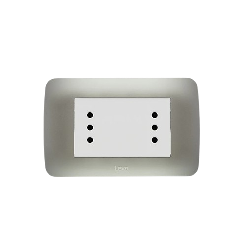 Enchufe Doble Puenteado Emb Blanco Plata Lexo 1